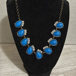 J. Crew Blue Teardrop Necklace